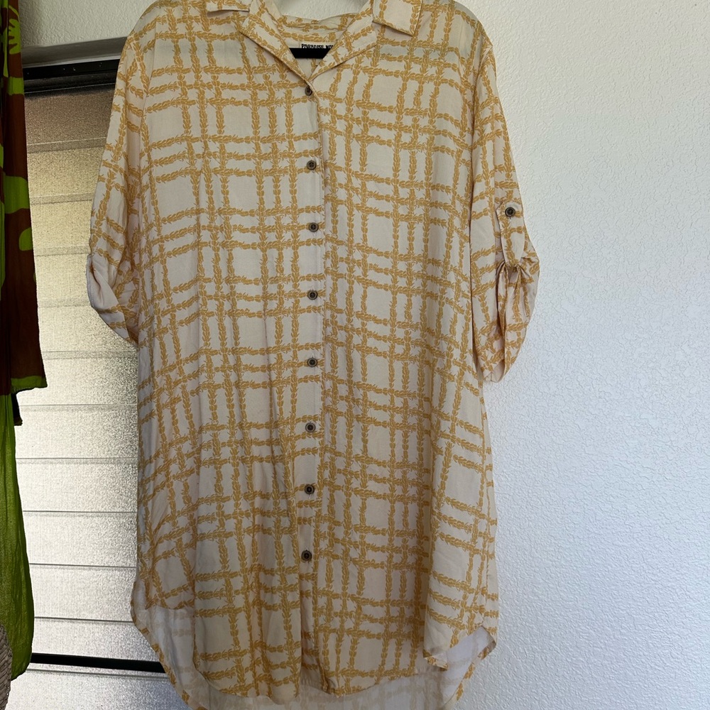 Palaka Lei Yellow Dress Paradise Now Hawaii (S)